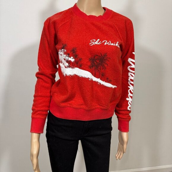 Faherty Sweaters - Faherty Womens Ski Waikiki Retro Sweatshirt XS Red Pullover Graphic Fleece